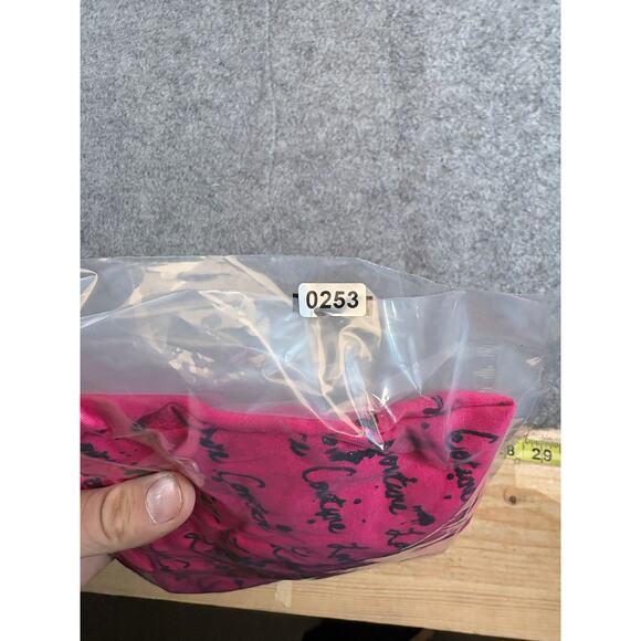 Juicy Couture High Low Graphic Tunic Top Womens Medium Pink Sequin Coquette Y2K - Picture 7 of 7